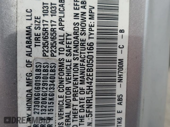 2014 Honda Odyssey EX with VIN 5FNRL5H42EB050166, listed as a Copart auction lot 71438914 with 89,751 mi miles and Non Repairable. Bid and sale history available at carsss.com. Image 13.