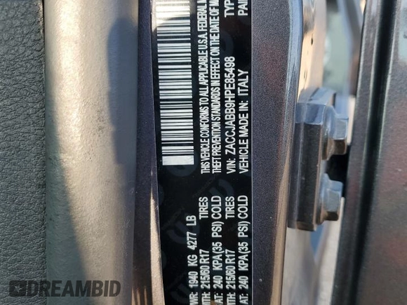 2017 Jeep Renegade Altitude с VIN ZACCJABB9HPE85498, выставлен на аукционе Copart как лот 54360325 с пробегом 80 815 миль миль и Списание • Salvage title. История ставок и продаж доступна на DreamBid. Изображение 12.