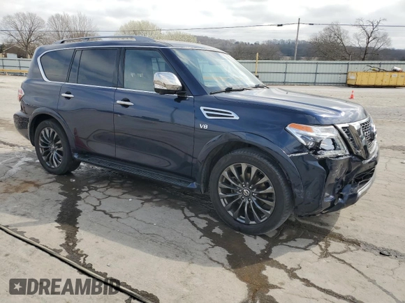 2020 Nissan Armada Platinum z VIN JN8AY2NF4L9360852, wystawiony jako Copart lot #49326305 z przebiegiem 67 569 mil mil oraz Szkoda całkowita • Salvage title. Historia ofert i sprzedaży dostępna na DreamBid. Obrazek 4.