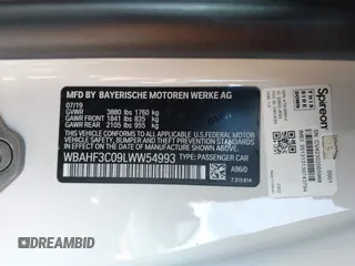 2020 BMW Z4 sDrive30i z VIN WBAHF3C09LWW54993, wystawiony jako IAAI lot #41757841 z przebiegiem Nie podano mil oraz . Historia ofert i sprzedaży dostępna na DreamBid. Obrazek 9.