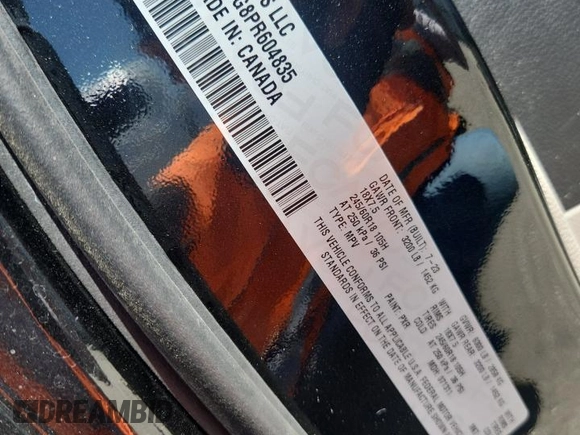 2023 Chrysler Pacifica Limited with VIN 2C4RC3GG8PR604835, listed as a Copart auction lot 57661325 with 33,232 mi miles and Salvage title. Bid and sale history available at DreamBid. Image 13.