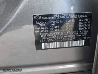 2020 Hyundai Santa Fe SEL with VIN 5NMS3CAD2LH163997, listed as a IAAI auction lot 41729909 with 38,624 mi miles. Bid and sale history available at carsss.com. Image 9.