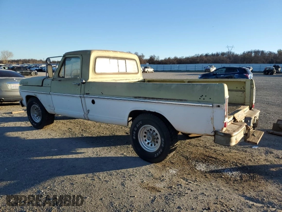 1970 Ford F-250 z VIN F25YRG91538, wystawiony jako Copart lot #87632065 z przebiegiem 38 811 mil mil oraz Czysty tytuł • Clean title. Historia ofert i sprzedaży dostępna na DreamBid. Obrazek 2.