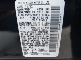 2013 Nissan Rogue S with VIN JN8AS5MT0DW016531, listed as a IAAI auction lot 41689924 with 153,971 mi miles. Bid and sale history available at carsss.com. Image 9.