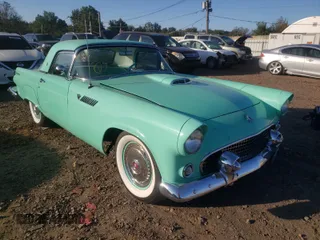 1955 Ford Thunderbird with VIN P5FH221611, listed as a Copart auction lot 61403814 with 16,558 mi miles and Salvage Title. Bid and sale history available at DreamBid. Image 1.
