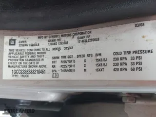2008 Chevrolet Colorado LT w/1LT with VIN 1GCCS33E388210461, listed as a IAAI auction lot 41574466 with 231,031 mi miles. Bid and sale history available at carsss.com. Image 9.