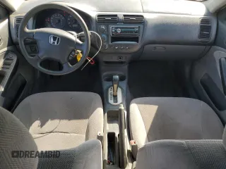 2001 Honda Civic LX with VIN 2HGES16591H574104, listed as a Copart auction lot 54454755 with 240,876 mi miles and Salvage Title. Bid and sale history available at carsss.com. Image 8.