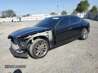 2022 Genesis G70 2.0T with VIN KMTG34TAXNU093905, listed as a Copart auction lot 45394115 with 57,495 mi miles and Salvage Title. Bid and sale history available at carsss.com. Image 1.