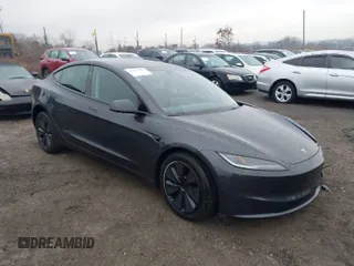 2025 Tesla Model 3 Long Range with VIN 5YJ3E1EB6SF878888, listed as a IAAI auction lot 41451317 with 732 mi miles and . Bid and sale history available at DreamBid. Image 1.