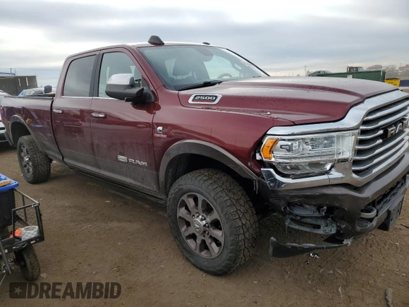 2019 Ram 2500 Laramie Longhorn with VIN 3C6UR5LL4KG661577, listed as a Copart auction lot 45348055 with 186,886 mi miles and Salvage title. Bid and sale history available at DreamBid. Image 4.
