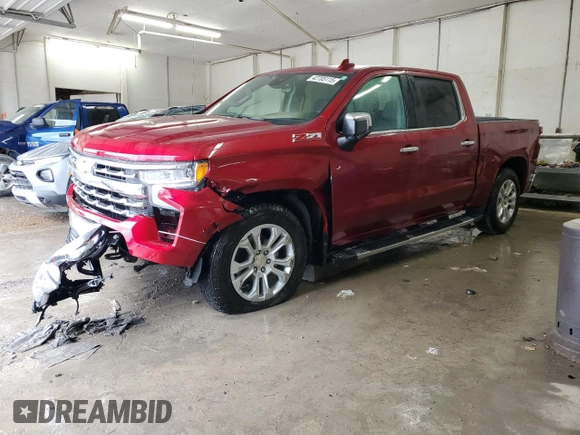 2024 Chevrolet Silverado 1500 LTZ with VIN 1GCUDGED4RZ266348, listed as a Copart auction lot 42705115 with 14,826 mi miles and Salvage Title. Bid and sale history available at DreamBid. Image 1.