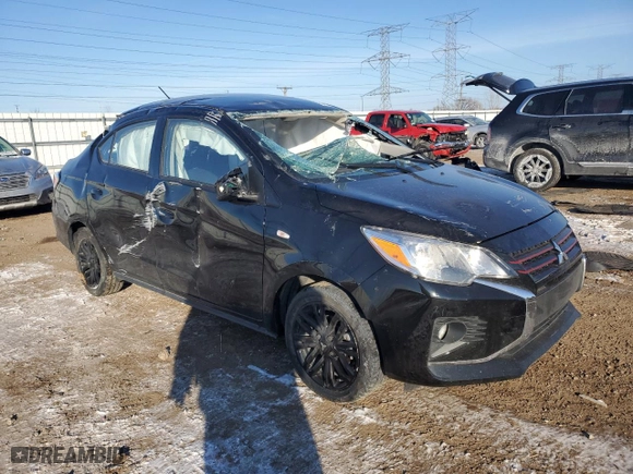 2022 Mitsubishi Mirage G4 ES with VIN ML32FUFJ2NHF07091, listed as a Copart auction lot 46299345 with 0 mi miles and Salvage Title. Bid and sale history available at carsss.com. Image 4.