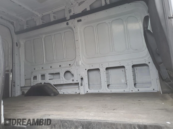 2023 Ford Transit Cargo with VIN 1FTBR1X86PKA91709, listed as a Copart auction lot 50389085 with 107,777 mi miles and Salvage title. Bid and sale history available at DreamBid. Image 11.