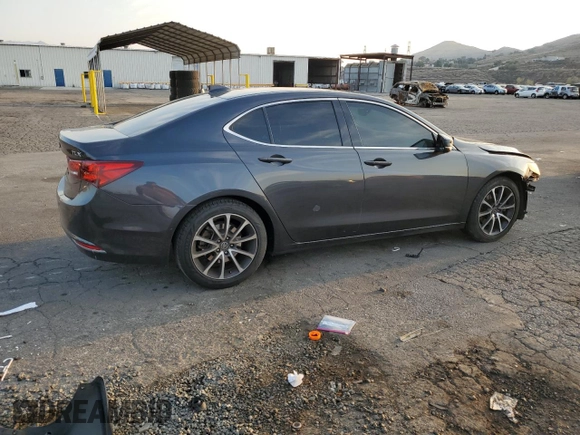 2015 Acura TLX V6 Advance with VIN 19UUB2F76FA025436, listed as a Copart auction lot 43164985 with 118,588 mi miles and Salvage Title. Bid and sale history available at carsss.com. Image 3.