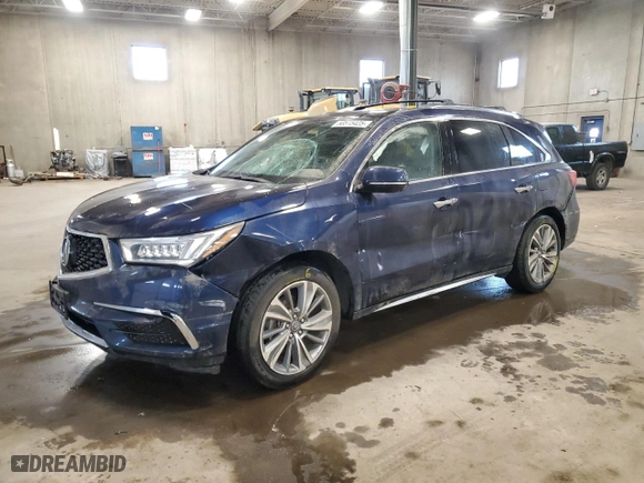 2017 Acura MDX w/Technology Pkg with VIN 5FRYD4H58HB007899, listed as a Copart auction lot 50515425 with 62,463 mi miles and Salvage Title. Bid and sale history available at carsss.com. Image 1.