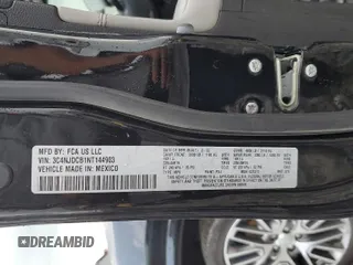 2022 Jeep Compass Limited with VIN 3C4NJDCB1NT144903, listed as a Copart auction lot 54346455 with 111,261 mi miles and Salvage title. Bid and sale history available at DreamBid. Image 12.