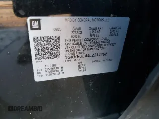 2020 GMC Acadia SLT with VIN 1GKKNUL44LZ214462, listed as a Copart auction lot 77817524 with 95,590 mi miles and Salvage title. Bid and sale history available at DreamBid. Image 14.