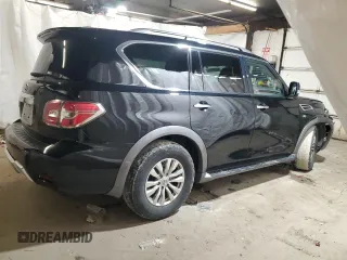 2018 Nissan Armada SV with VIN JN8AY2NC8J9553377, listed as a Copart auction lot 81516004 with 106,757 mi miles and Salvage Title. Bid and sale history available at carsss.com. Image 3.
