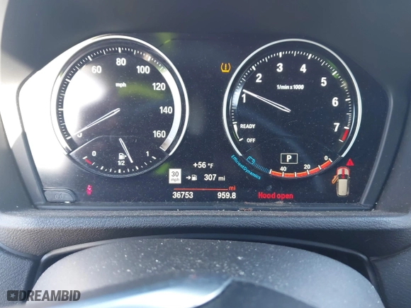 2019 BMW X1 sDrive28i with VIN WBXHU7C54K5L11298, listed as a IAAI auction lot 41662155 with 36,753 mi miles. Bid and sale history available at carsss.com. Image 7.