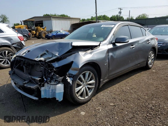 2015 Infiniti Q50 Premium with VIN JN1BV7AR9FM414737, listed as a Copart auction lot 62088065 with 118,668 mi miles and Salvage title. Bid and sale history available at DreamBid. Image 1.