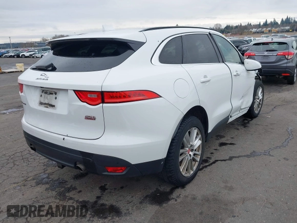 2018 Jaguar F-Pace 25t Prestige with VIN SADCK2FX5JA258604, listed as a IAAI auction lot 41752409 with 107,840 mi miles and . Bid and sale history available at DreamBid. Image 4.