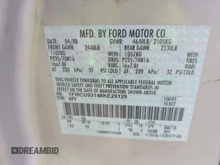 2008 Ford Escape XLT with VIN 1FMCU93148KE29129, listed as a IAAI auction lot 42506168 with 182,849 mi miles and . Bid and sale history available at DreamBid. Image 9.