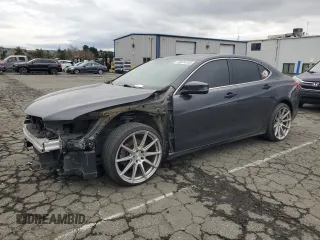 2015 Acura TLX Tech with VIN 19UUB1F58FA020909, listed as a Copart auction lot 43574185 with 133,258 mi miles and Salvage Title. Bid and sale history available at carsss.com. Image 1.
