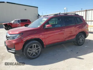 2023 Honda Passport EX-L with VIN 5FNYF8H57PB007264, listed as a Copart auction lot 48942955 with 18,013 mi miles and Salvage Title. Bid and sale history available at carsss.com. Image 1.
