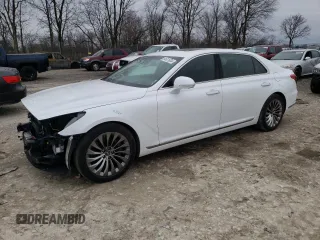 2017 Genesis G90 3.3T Premium with VIN KMHG34JA9HU029954, listed as a Copart auction lot 84631634 with 99,918 mi miles and Salvage Title. Bid and sale history available at carsss.com. Image 1.
