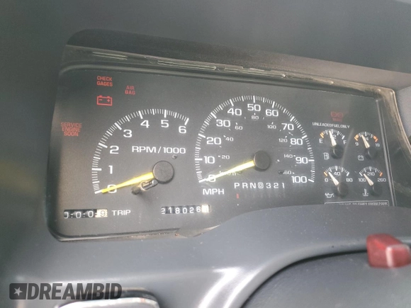 1997 Chevrolet Silverado 1500 with VIN 2GCEK19RXV1278018, listed as a Copart auction lot 49117675 with 218,026 mi miles and Salvage Title. Bid and sale history available at DreamBid. Image 9.