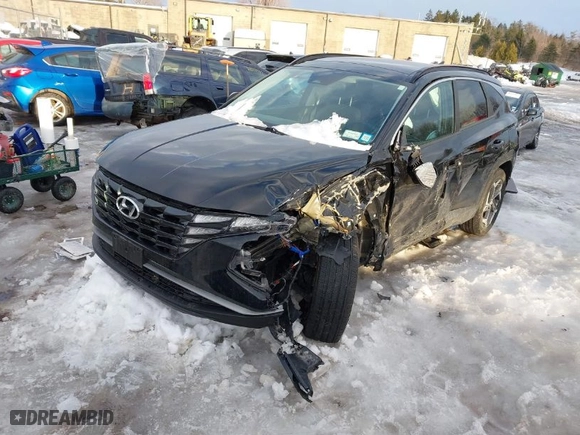 2022 Hyundai Tucson Hybrid SEL Convenience with VIN KM8JFCA16NU076152, listed as a IAAI auction lot 41638833 with 22,380 mi miles. Bid and sale history available at carsss.com. Image 2.