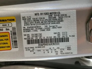 2016 Ford Fusion SE with VIN 3FA6P0HD5GR282231, listed as a Copart auction lot 50359585 with 119,247 mi miles and Salvage Title. Bid and sale history available at carsss.com. Image 12.