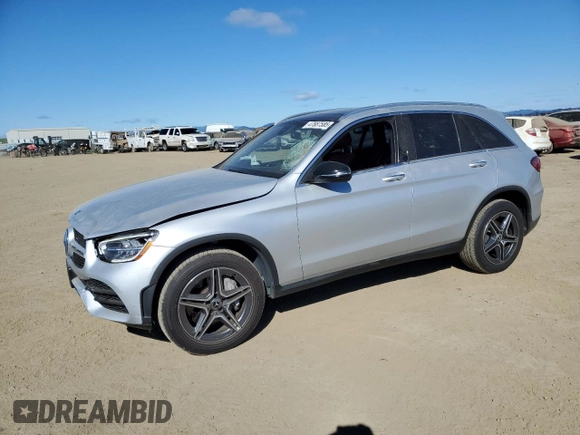 2020 Mercedes-Benz GLC with VIN WDC0G8EB4LF733748, listed as a Copart auction lot 47887585 with 56,787 mi miles and Salvage Title. Bid and sale history available at carsss.com. Image 1.