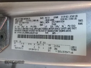 2013 Ford Escape Titanium с VIN 1FMCU0J96DUB25142, выставлен на аукционе Copart как лот 75759094 с пробегом 167 809 миль миль и Списание • Salvage title. История ставок и продаж доступна на DreamBid. Изображение 13.