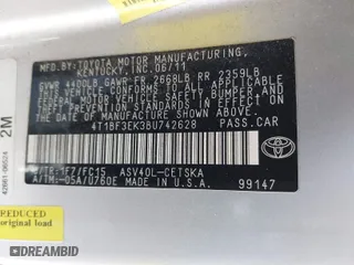 2011 Toyota Camry LE with VIN 4T1BF3EK3BU742628, listed as a IAAI auction lot 41724697 with 193,726 mi miles. Bid and sale history available at carsss.com. Image 9.