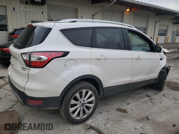2017 Ford Escape Titanium with VIN 1FMCU0JD1HUE66040, listed as a Copart auction lot 43942665 with 55,484 mi miles and Salvage Title. Bid and sale history available at DreamBid. Image 3.