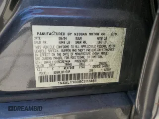 2005 Nissan Altima S with VIN 1N4AL11D35C207464, listed as a Copart auction lot 65409175 with 110,271 mi miles and Clean title. Bid and sale history available at DreamBid. Image 12.