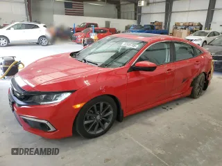 2020 Honda Civic Sedan EX with VIN 2HGFC1F38LH682345, listed as a Copart auction lot 52655705 with 52,556 mi miles and Salvage Title. Bid and sale history available at carsss.com. Image 1.