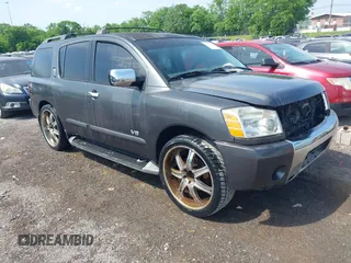 2007 Nissan Armada SE z VIN 5N1BA08AX7N702497, wystawiony jako IAAI lot #42152192 z przebiegiem 337 241 mil mil oraz . Historia ofert i sprzedaży dostępna na DreamBid. Obrazek 1.