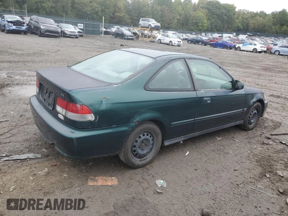1999 Honda Civic EX with VIN 1HGEJ8242XL078968, listed as a Copart auction lot 72958544 with 269,009 mi miles and Salvage Title. Bid and sale history available at carsss.com. Image 3.