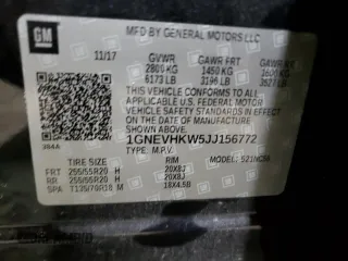2018 Chevrolet Traverse LT Leather with VIN 1GNEVHKW5JJ156772, listed as a Copart auction lot 46163275 with 0 mi miles and Salvage Title. Bid and sale history available at carsss.com. Image 13.