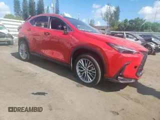 2025 Lexus NX 350h Luxury with VIN 2T2HKCEZ5SC032842, listed as a Copart auction lot 67185635 with 8,429 mi miles and Salvage title. Bid and sale history available at DreamBid. Image 4.
