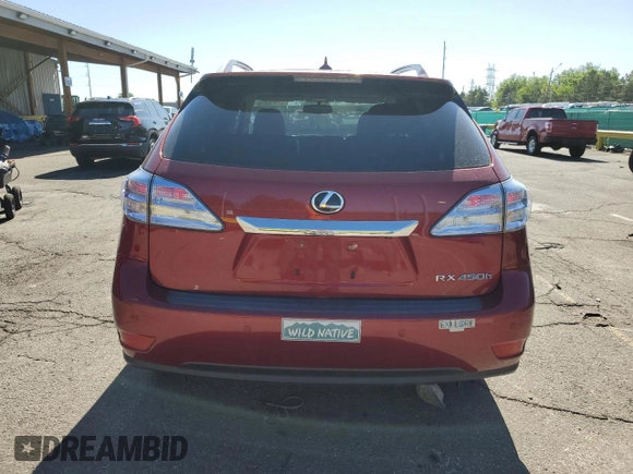 2012 Lexus RX 450h with VIN JTJBC1BA6C2429676, listed as a Copart auction lot 57456675 with 129,737 mi miles and Salvage title. Bid and sale history available at DreamBid. Image 6.