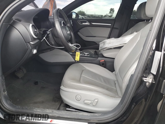 2017 Audi A3 Premium Plus with VIN WAUGUGFF9H1069408, listed as a Copart auction lot 56938504 with 37,025 mi miles and Salvage Title. Bid and sale history available at DreamBid. Image 7.