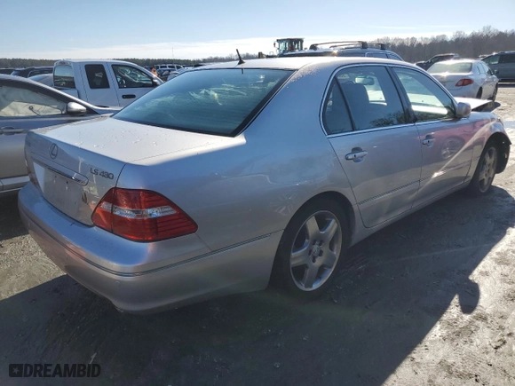 2005 Lexus LS 430 with VIN JTHBN36F650174586, listed as a Copart auction lot 86856144 with 186,628 mi miles and Salvage Title. Bid and sale history available at carsss.com. Image 3.