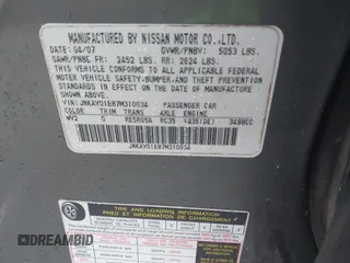 2007 Infiniti M Sport z VIN JNKAY01E87M310034, wystawiony jako IAAI lot #42434199 z przebiegiem Nie podano mil oraz . Historia ofert i sprzedaży dostępna na DreamBid. Obrazek 9.