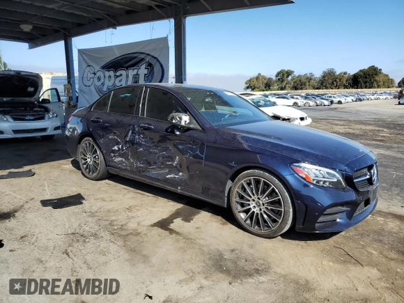 2020 Mercedes-Benz C 300 with VIN WDDWF8DB3LR530908, listed as a Copart auction lot 58015975 with 60,818 mi miles and Salvage title. Bid and sale history available at DreamBid. Image 4.