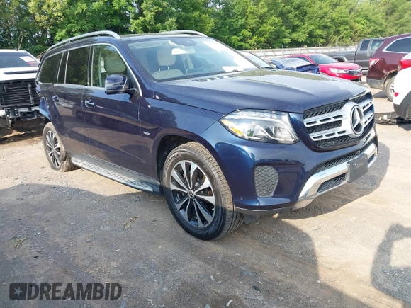 2019 Mercedes-Benz GLS 450 with VIN 4JGDF6EE1KB224162, listed as a IAAI auction lot 42298278 with 42,126 mi miles and . Bid and sale history available at DreamBid. Image 1.
