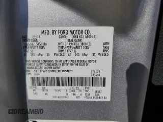 2014 Ford F-150 XL with VIN 1FTEW1CM8EKD65871, listed as a Copart auction lot 55603235 with 249,560 mi miles and Salvage title. Bid and sale history available at DreamBid. Image 12.
