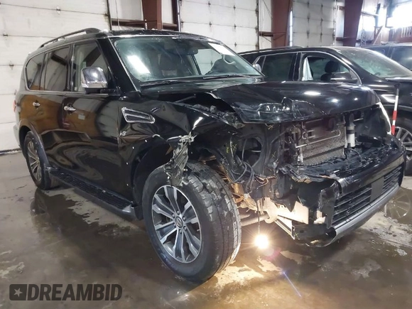 2020 Nissan Armada SL with VIN JN8AY2NC1L9615589, listed as a IAAI auction lot 41707641 with 95,887 mi miles. Bid and sale history available at carsss.com. Image 1.